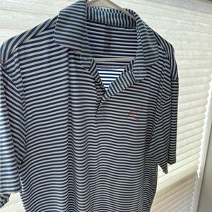 Men's Blue Striped Polo Shirt: Rhoback